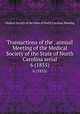 Transactions of the . annual Meeting of the Medical Society of the State of North Carolina serial. 6 (1855), Medical Society of the State of North Carolina. Meeting 