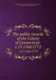 The public records of the Colony of Connecticut . v.13 1768/1772, Connecticut,Connecticut. Council,Council of Safety (Conn.),Connecticut. Laws, etc,Trumbull, J. Hammond (James Hammond), 1821-1897,Hoadly, Charles J. (Charles Jeremy), 1828-1900 