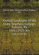 Annual catalogue of the State Teachers College, Indiana, Pa.. 54th (1929/30), Indiana State Teachers College (Indiana, Pa.) 