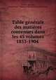 Table generale des matieres contenues dans les 45 volumes 1833-1904 ., 