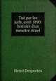 Tue par les juifs, avril 1890: histoire d