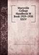 Maryville College Handbook M Book 1929-1930, Young Men's and Young Women's Christian Associations of Maryville College 
