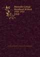 Maryville College Handbook M Book 1934-1935. XXIX, Young Men's and Young Women's Christian Associations of Maryville College 