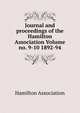Journal and proceedings of the Hamilton Association Volume no. 9-10 1892-94, Hamilton Association 