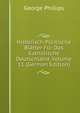 Historisch-Politische Blatter Fur Das Katholische Deutschland, Volume 11 (German Edition), George Phillips 