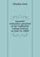 Apostolic endurance: preached at the Cuddesdon College Festival on June 18, 18889, Gore, Charles 
