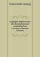 Leipziger Repertorium Der Deutschen Und Auslandischen Literatur (German Edition), Universitat Leipzig 