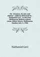 On "Zionism, its aim and objects": address delivered by . Nathaniel Levi . at the East Melbourne Hebrew school room, Albert Street, Melbourne, Sunday, July 2, 1906, Nathaniel Levi 