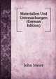 Materialien Und Untersuchungen (German Edition), John Meier 