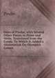 Odes of Pindar, with Several Other Pieces in Prose and Verse, Translated from the Greek: To Which Is Added a Dissertation On Olympick Games, Pindar 