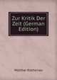 Zur Kritik Der Zeit (German Edition), Walther Rathenau 