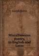 Miscellaneous poetry, in English and Latin, Joseph Reeve 