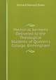 Memorial Sermons Delivered to the Theological Students of Queeen's College, Birmingham, Richard Marrack Rowe 