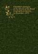 Classified catalogue of the library of the Royal Geographical Society to December, 1870, 