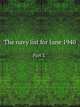 The navy list for June 1940. Part 2. 574 s.-Index, Коллектив авторов 