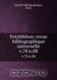 Polybiblion; revue bibliographique universelle. v.78 n.08, 