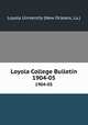 Loyola College Bulletin. 1904-05, Loyola University (New Orleans, La.) 
