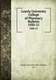 Loyola University College of Pharmacy Bulletin. 1950-51, Loyola University (New Orleans, La.) 