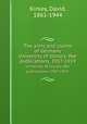 The aims and claims of Germany. University of Illinois. War publications. 1917-1919., Kinley, David, 1861-1944 