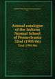 Annual catalogue of the Indiana Normal School of Pennsylvania. 32nd (1905/06), Indiana State Normal School (Indiana, Pa.) 