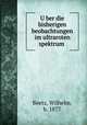 U?ber die bisherigen beobachtungen im ultraroten spektrum, Beetz, Wilhelm, b. 1877 