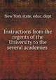Instructions from the regents of the University to the several academies ., New York state, educ. dept 