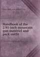 Handbook of the 2.95-inch mountain gun materiel and pack outfit, United States. Army. Ordnance Dept 