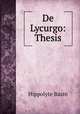 De Lycurgo: Thesis, Hippolyte Bazin 