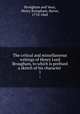 The critical and miscellaneous writings of Henry Lord Brougham, to which is prefixed a sketch of his character . 1, Brougham and Vaux, Henry Brougham, Baron, 1778-1868 