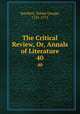 The Critical Review, Or, Annals of Literature. 40, Smollett, Tobias George, 1721-1771 