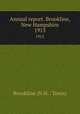 Annual report. Brookline, New Hampshire. 1913, Brookline (N.H. : Town) 