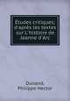 Etudes critiques; d