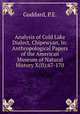 Analysis of Cold Lake Dialect, Chipewyan, In: Anthropological Papers of the American Museum of Natural History X(II):67-170, Goddard, P.E. 