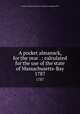 A pocket almanack, for the year . : calculated for the use of the state of Massachusetts-Bay. 1787, American Almanac Collection (Library of Congress) DLC 