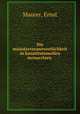 Die ministerverantwortlichkeit in konstitutionellen monarchien, Maurer, Ernst 