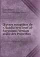 ?uvres completes de r. Saadia ben Iosef al-Fayyoumi: Version arabe des Proverbes, Sa?adia ben Joseph 