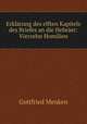 Erklarung des elften Kapitels des Briefes an die Hebraer: Vierzehn Homilien, Gottfried Menken 