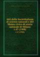 Atti della Societitaliana di scienze naturali e del Museo civico di storia naturale di Milano. v.47 (1908), Societitaliana di scienze naturali,Museo civico di storia naturale di Milano 