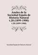 Anales de la Sociedad Espala de Historia Natural. t.28 (1899-1900), Sociedad Espala de Historia Natural 