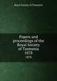 Papers and proceedings of the Royal Society of Tasmania. 1878, Royal Society of Tasmania 
