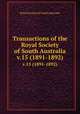 Transactions of the Royal Society of South Australia. v.15 (1891-1892), Royal Society of South Australia 