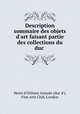 Description sommaire des objets d