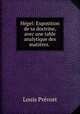 Hegel: Exposition de sa doctrine, avec une table analytique des matieres. ., Louis Prevost 