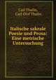 Italische sakrale Poesie und Prosa: Eine metrische Untersuchung, Carl Thulin, Carl Olof Thulin 