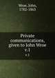 Private communications, given to John Wroe. v.1, Wroe, John, 1782-1863 
