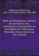 Mme. de Maintenon; extraits de ses lettres avis, entretiens, conversations et proverbes sur l