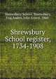 Shrewsbury School register, 1734-1908, Shrewsbury School, Shrewsbury, Eng,Auden, John Ernest, 1860- 