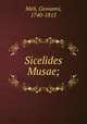 Sicelides Musae;, Meli, Giovanni, 1740-1815 
