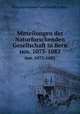 Mitteilungen der Naturforschenden Gesellschaft in Bern. nos. 1073-1082, Naturforschende Gesellschaft in Bern 