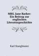 MRS. Jane Barker: Ein Beitrag zur englischen Literaturgeschichte., Karl Stanglmaier 